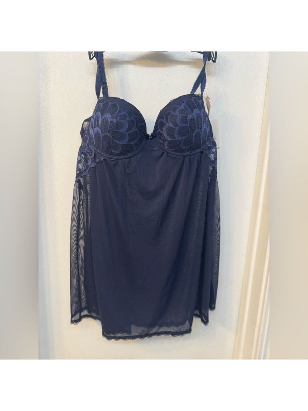 Carrie Amber Babydoll Navy Blue Push-up Women's